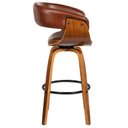 Ver imagem 6 de Banqueta Giratória Alta com Encosto Base Madeira Ravi R02 PU Marrom - Mpozenato