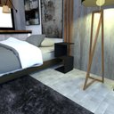 Ver imagem 2 de Mesa de Cabeceira Simples Preto Minimalista Moderno Mesa Lateral Mdf Preta