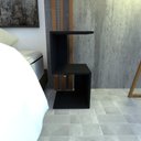 Ver imagem 3 de Mesa de Cabeceira Simples Preto Minimalista Moderno Mesa Lateral Mdf Preta
