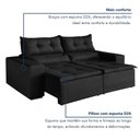 Ver imagem 4 de Sofa Retratil e Reclinavel Monaco 196cm Kc Rei de Casa Veludo Preto