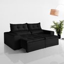 Ver imagem 2 de Sofa Retratil e Reclinavel Monaco 196cm Kc Rei de Casa Veludo Preto