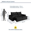 Ver imagem 5 de Sofa Retratil e Reclinavel Monaco 196cm Kc Rei de Casa Veludo Preto