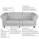 Ver imagem 4 de Sofá 2 Lugares Bérgamo 200cm Couro Branco