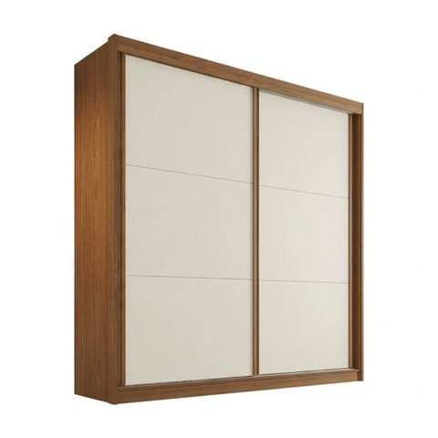 Guarda-roupa Casal Mali 2 Portas 3 Gavetas 100% Mdf Castanho/off White - Europa Móveis