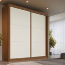 Ver imagem 2 de Guarda-roupa Casal Mali 2 Portas 3 Gavetas 100% Mdf Castanho/off White - Europa Móveis