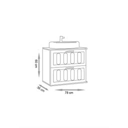 Gabinete para Banheiro Milena 78cm Suspenso - Fabribam - 4