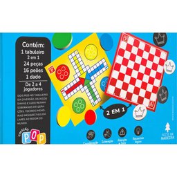 Jogos Clássicos 2 em 1 Dama e Ludo 6127 Coleção Pop - Brincadeira - 3