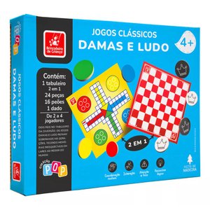 Jogos Clássicos 2 em 1 Dama e Ludo 6127 Coleção Pop - Brincadeira