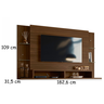 Painel para TV 55 Polegadas 182cm 4 Prateleiras Quebec Freijó - New Haus - 3