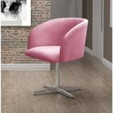 Ver imagem 2 de Poltrona Atenas Giratória Assento D26 Suede Rosa 280 Confortável Bella Decor