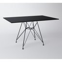 Ver imagem 2 de Conjunto de Mesa Eames Eiffel de Ferro Preto Tampo Preto 120x75 4 Cadeiras Ferro Preta Assento Preto