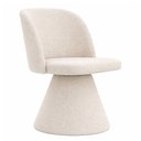 Ver imagem 1 de Cadeira de Jantar Giratória Solis Bouclé Off White - Sallar Home