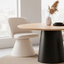 Ver mais imagens de Cadeira de Jantar Giratória Solis Bouclé Off White - Sallar Home