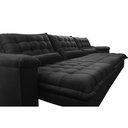 Ver imagem 4 de Sofá Retrátil e Reclinável 4,12m com Molas Ensacadas Cama inBox Aconchego Tecido Velusoft Preto
