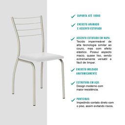 Conjunto Sala de Jantar Florença com Mesa e 4 Cadeiras 2999 Carraro - 5 Conjunto Sala de Jantar Florença com Mesa e 4 Cadeiras 2999 Carraro - 5