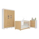 Ver imagem 2 de Quarto de Bebê Completo com Berço Americano 3 em 1 Suspiro Multimóveis Mp4620 Branco/madeirado