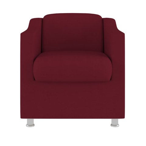 Poltrona Decorativa Tilla para Sala de Espera em Suede Balaqui Decor