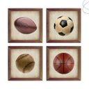 Ver imagem 3 de Kit com 4 Quadros Decorativos - Esporte Bolas Vintage:Preta