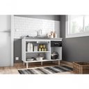 Ver imagem 5 de Balcão de Cozinha Gabriela 3 Portas 1 Gaveta 118cm Branco Preto AJL Móveis