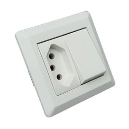 Mini Espelho Série 200 1 Tomada 20A 1 Interruptor - Branco - 2