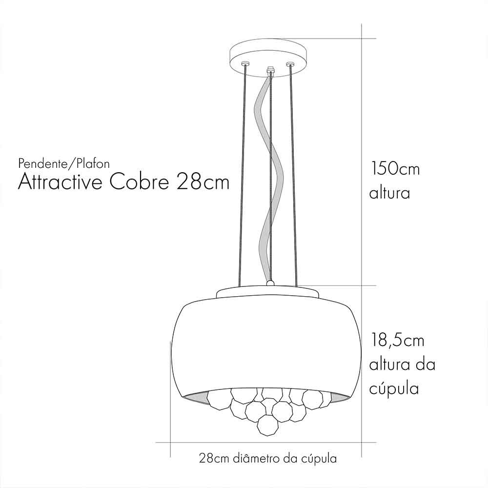 Pendente/Plafon em Vidro e Cristal Attractive Cromado 28cm G9 - Lustre Design Moderno Sala/Quarto - 5