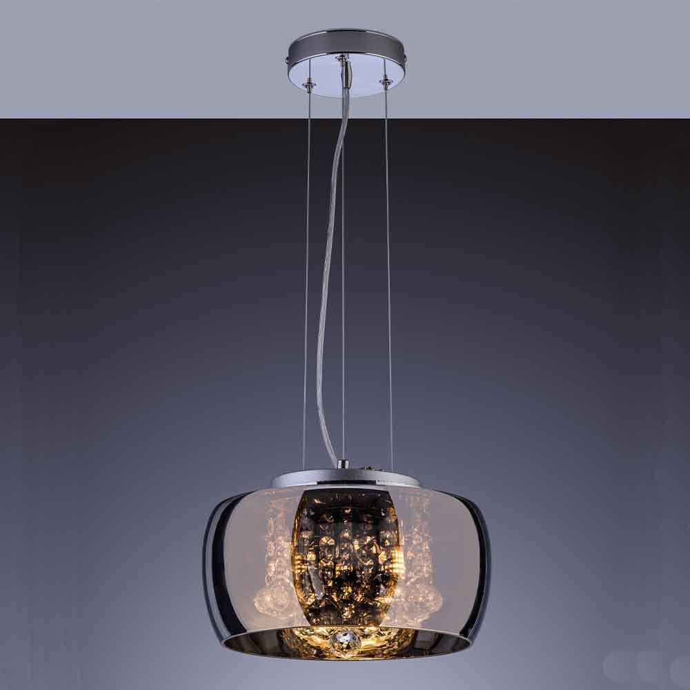 Pendente/Plafon em Vidro e Cristal Attractive Cromado 28cm G9 - Lustre Design Moderno Sala/Quarto - 3