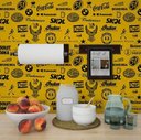 Ver imagem 3 de Papel de Parede Temático Área Gourmet Amarelo - 1,50x0,50m