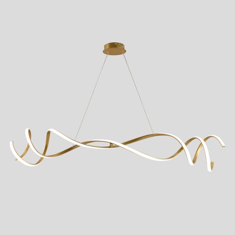 Lustre Pendente 120cm 40w Led Integrado Dourado Bivolt