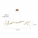 Ver imagem 5 de Lustre Pendente 120cm 40w Led Integrado Dourado Bivolt