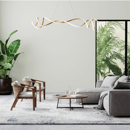 Lustre Pendente 120cm 40w Led Integrado Dourado Bivolt - 7