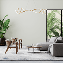 Ver imagem 7 de Lustre Pendente 120cm 40w Led Integrado Dourado Bivolt