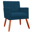 Ver imagem 2 de Poltrona Decorativa Miami Luxo com Puff Suede Azul Marinho