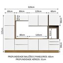 Ver imagem 4 de Armário de Cozinha Completa 320cm Rustic Branco Veludo Lux Madesa 03