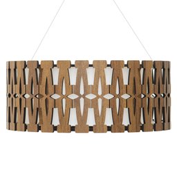 Luminária Decorativa Madeira Pendente Redondo Ubatuba 45cm - 5