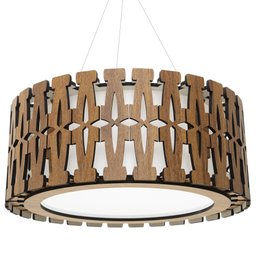 Luminária Decorativa Madeira Pendente Redondo Ubatuba 45cm - 7