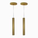 Ver imagem 1 de Kit 2 Pendente Tubo Palito Moderno 30cm - Ouro