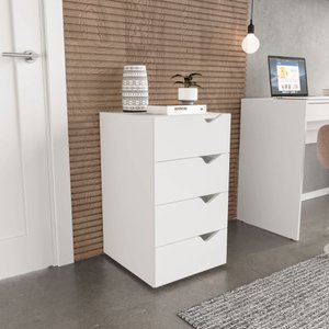 Gaveteiro 4 Gavetas Porto Branco Politorno