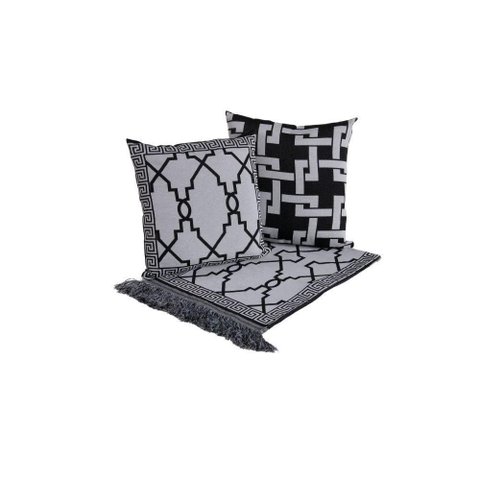 Kit Xale para Sofá com Franja Grécia 5 Peças 1,35m X 1,35m 60% Algodão - 40% Poliéster Tecido