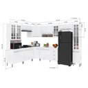 Ver imagem 6 de Armário de Cozinha Modulada Completa de Canto Viena 20 Portas 3 Prateleiras MDP 515cm Branco