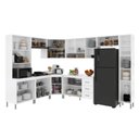 Ver imagem 2 de Armário de Cozinha Modulada Completa de Canto Viena 20 Portas 3 Prateleiras MDP 515cm Branco
