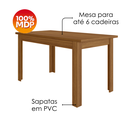 Ver imagem 3 de Mesa de Jantar Tampo sem Vidro 6 Lugares 150x80 cm Bellagio Carvalho Poliman