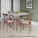 Ver imagem 3 de Mesa Jantar Redonda Branca Hairpin 90cm Elen Base Cobre