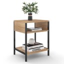 Ver imagem 1 de Mesa de Cabeceira Estilo Industrial Plaza L03 Castanho - Mpozenato