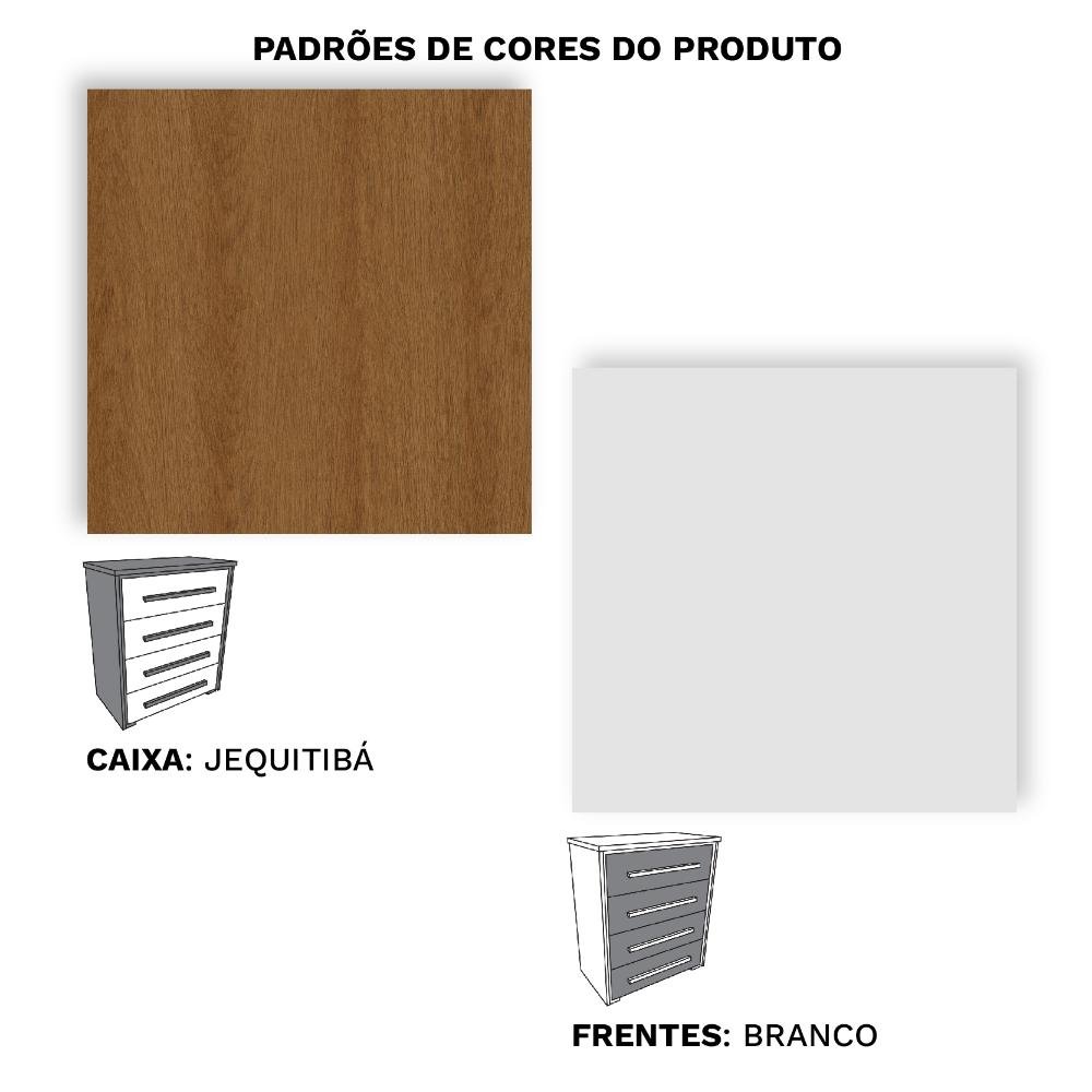 Cômoda Grande com 4 Gavetas Angra Rimo - Jequitibá/branco - 3