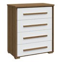 Ver imagem 1 de Cômoda Grande com 4 Gavetas Angra Rimo - Jequitibá/Branco