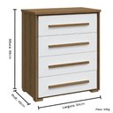 Ver imagem 2 de Cômoda Grande com 4 Gavetas Angra Rimo - Jequitibá/Branco