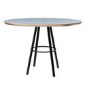 Ver imagem 1 de Mesa de Jantar Boston Class Aço Carbono Preto Redonda Nozes 1.30 Cm Vidro Branco