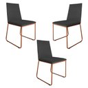 Ver imagem 1 de Kit 3 Cadeiras de Jantar Lille Base Aramado Bronze Veludo Cinza - Montanaris Decor