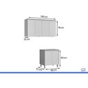 Ver imagem 3 de Armário Lavanderia 3PEÇAS 4PORTAS Multiuso Allure Gris Linea