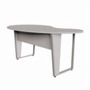 Ver imagem 4 de Mesa Escrivaninha Orgânica Linear 175CMX92CM com Pés Metal para Escritório Corporate F5 Cinza